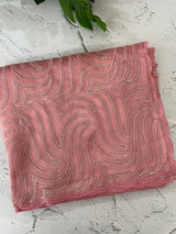 Glass organza saree with thread work- MOS351 Pastel PeachPink