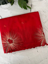 Organza saree with embroidery borders MOS4765 Red