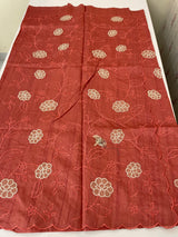 Blended tussar saree with applique borders MTSS459