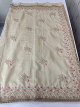 Soft crepe tussar silk saree with embroidery and cutwork MSH207