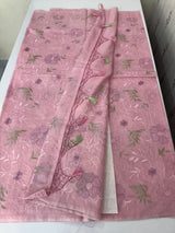 Mul chanderi saree with embroidery - MS14899 Pink