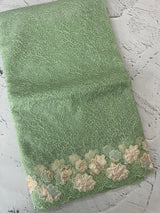 Soft Organza saree with thread work and tissue applique borders