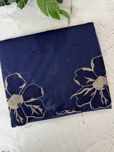 Organza saree with embroidery borders MOS4765 NavyBlue