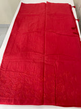 Mul chanderi saree with applique work MSH179 Red