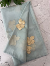 Soft Organza tissue Applique work saree MSLK116