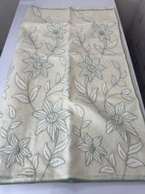 Mul chanderi applique work saree MSH182 - Offwhite to Green