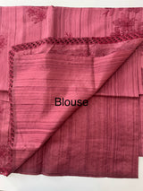 Cutwork Blended matka Tussar silk saree with embroidery MS4899
