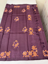 Blended Tussar silk saree with embroidery MS4899 - Mauve
