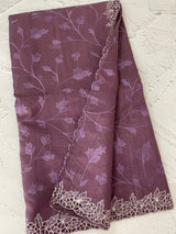 Blended tussar saree with cutwork border- MSHK266