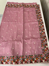 Blended tussar saree with embriodery - MSH6790 OnionPink