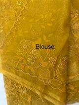 Soft Organza saree with Applique work MSLK478
