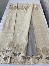 Blended soft tussar saree with embriodery - MS8669 PearlCream