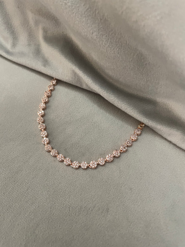 Miriyam CZ rosegold necklace- White stones