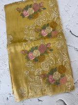 Designer organza-tissue silk blend saree with embroidery MSHW431