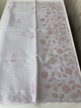 Moonga Kota checks saree with applique work MMC457 Lavender