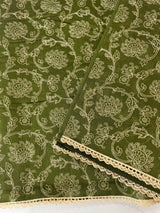 Blended tussar silk saree with embroidery- MSH158 MossGreen