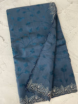 Blended tussar saree with cutwork border- MSHK266