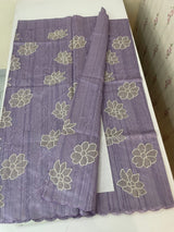 Blended tussar saree with applique work MTSS459