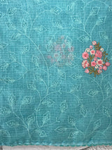 Soft kota checks saree with embroidery - MS7676