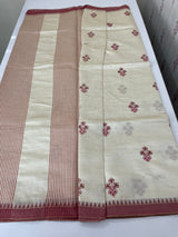 Blended tussar silk saree with embroidery- MSH490