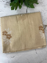 Crepe semi tussar silk saree with cross stitch embroidery-MSCS634