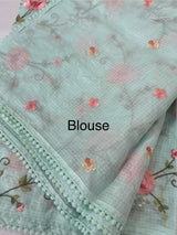 Silky kota saree with embriodery MS16426 PastelBlue