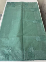 Semi Organza saree with applique and sequence borders - MCW699 DustyBlue