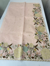 Chanderi cotton saree with embroidery borders - MSH4545 PastelPeach