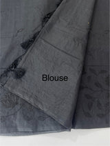 Mul chanderi saree with applique work MSH179 Black