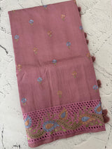 Cutwork Raw silk saree MSH228 DustyOnion