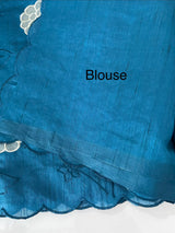 Blended tussar saree with applique borders MTSS459