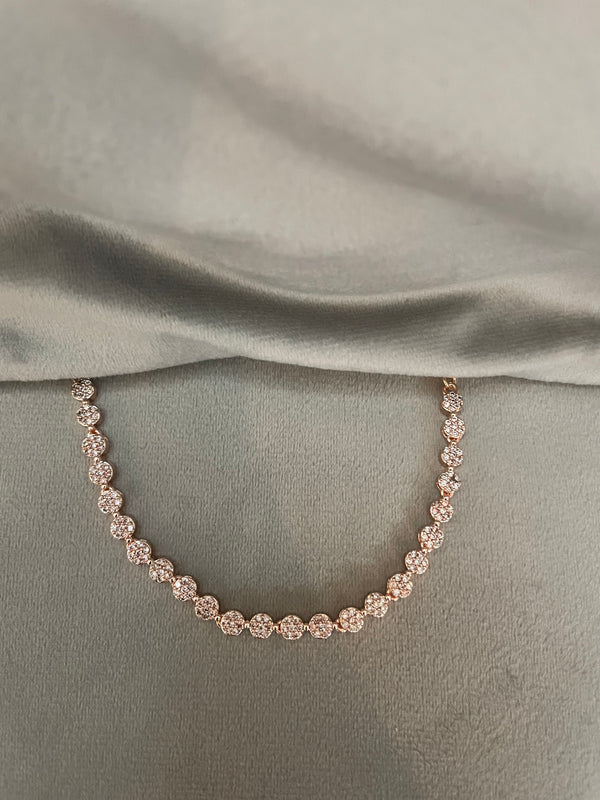 Miriyam CZ rosegold necklace- White stones