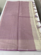Mul chanderi saree with embriodery & zari lines MSH254