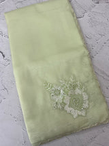 Crush Organza saree with applique work MBS676 PastelMintGreen