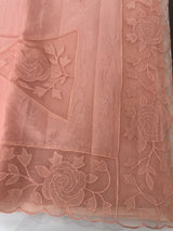 Viscose Organza saree with applique work-MSH101 PeachPink