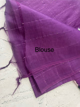 Semi tussar saree with applique work and embroidery MTS3711