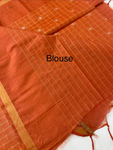 Bhagalpuri Semi tussar saree MS896- Orange