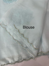Soft crush Organza saree with beads work MBS679 PastelBlue
