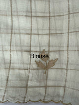 Checks Mul chanderi saree with tissue applique work MSH258(1)- Offwhite and Copper