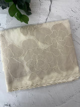 Premium Silk organza saree with applique work MSSA671 Offwhite