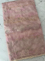 Premium Crush Organza saree with thread work- MCW863 SoftPink