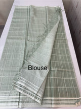 Soft organza saree with thread checks and sequence work MOS867 (5) - DustyGreen