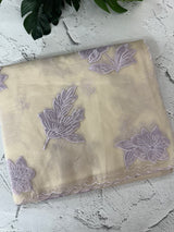 Shimmer Crush Organza saree with applique work MBS698