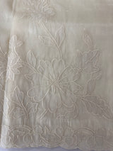 Tissue mix soft Organza saree with applique work MSCK38 Offwhite