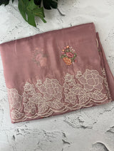 Soft crush Organza saree with embroidery and applique work MS14764 DuskyOnion(2)