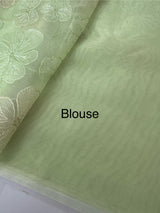 Viscose organza saree with thread work - MSH925 PastelGreen