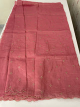 Soft crush Organza saree with embroidery and applique work MS14764