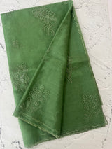 Soft Organza saree with embroidery- MCW680 JadeGreen