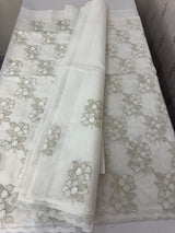 Viscose Organza saree with thread work -MSH230 White