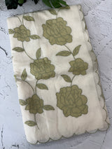 Mul chanderi applique work saree MSH170